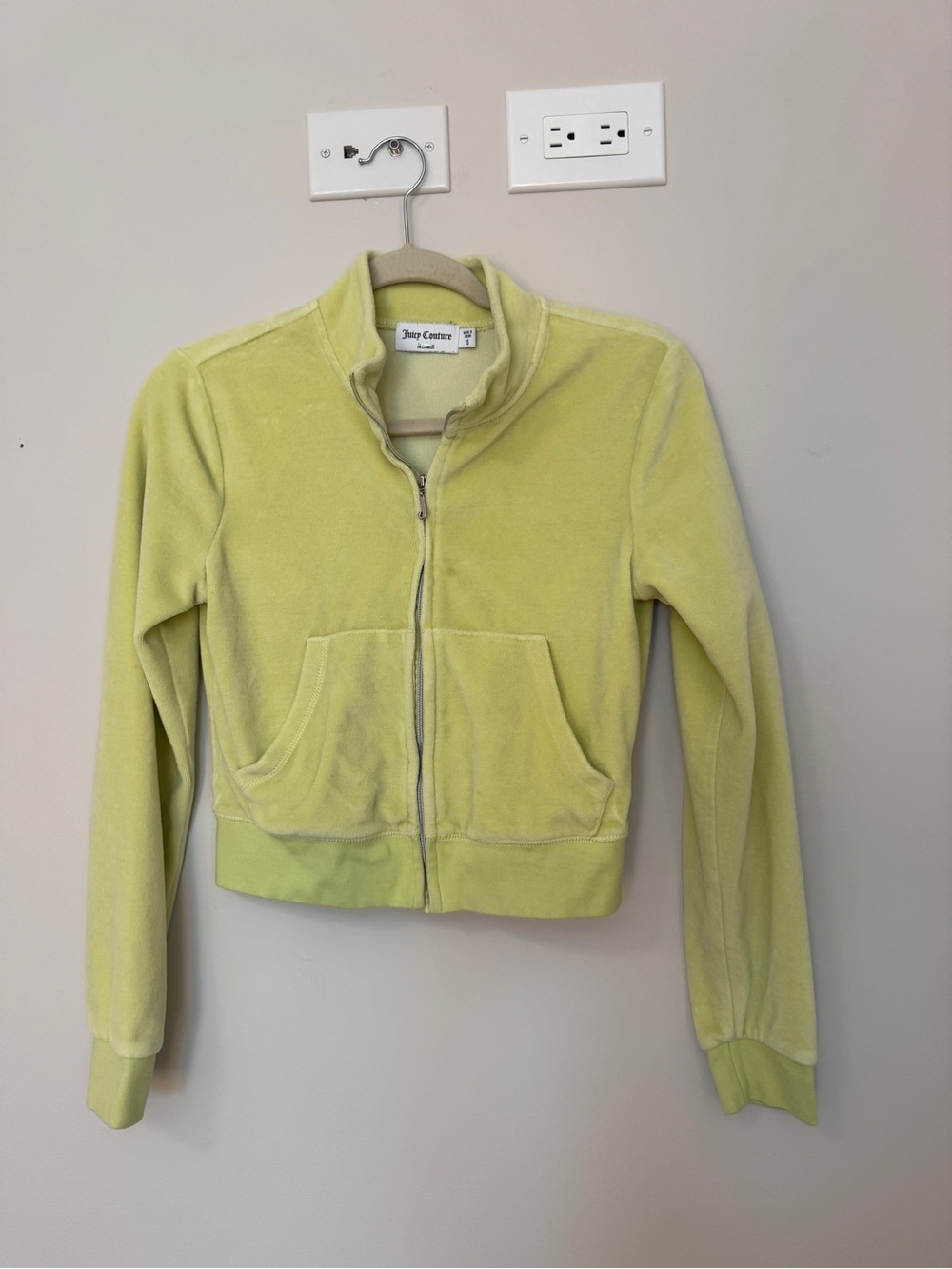 Juicy Couture Light Lime Velour Zip Hoodie